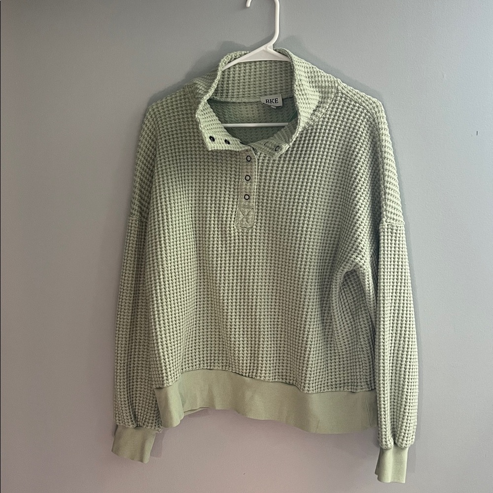 BKE Sage Waffle Knit Sweater